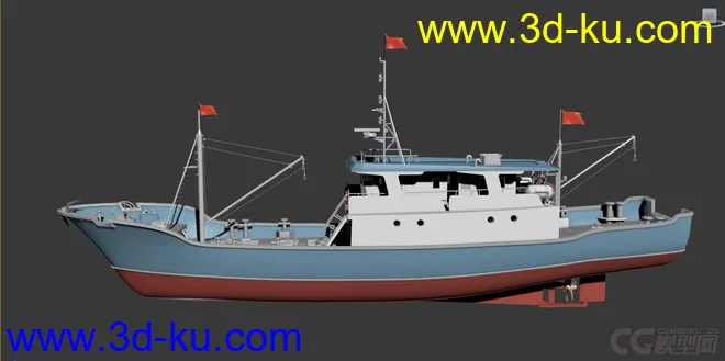 30m中型渔船 大型渔船 渔轮 布线清晰 原创模型的图片3