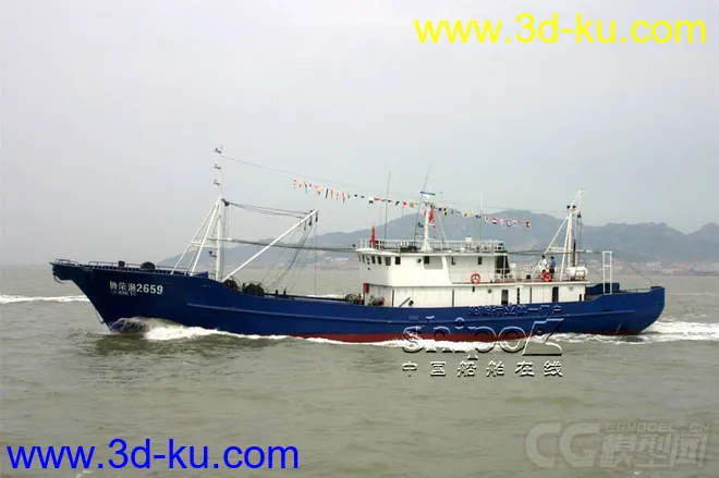 30m中型渔船 大型渔船 渔轮 布线清晰 原创模型的图片5