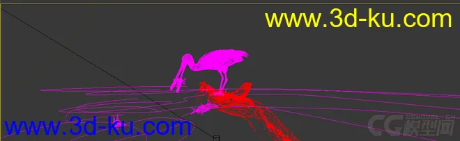 白鹭吃鱼（有动画）-鸟模型的图片2
