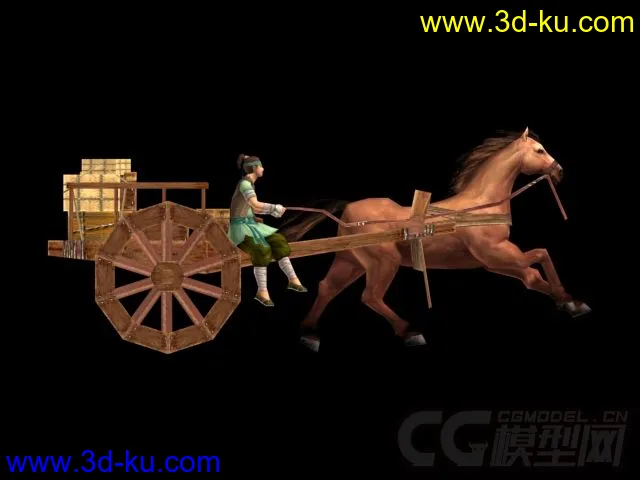 剑网三赶马车的人有马有车有人有绑定模型的图片3