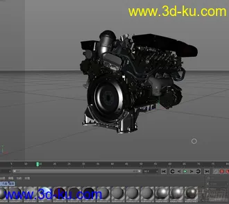 3D打印模型C4D带材质发动机的图片