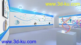 3D打印模型C4D室内场景-DNA链条独立制作的图片