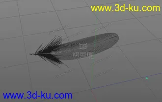 3D打印模型C4D羽毛  使用毛发制作的图片