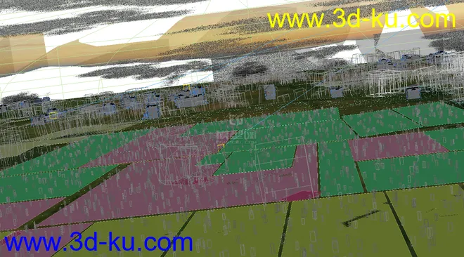 鸟瞰麦田 稻田 稻谷3D模型的图片1