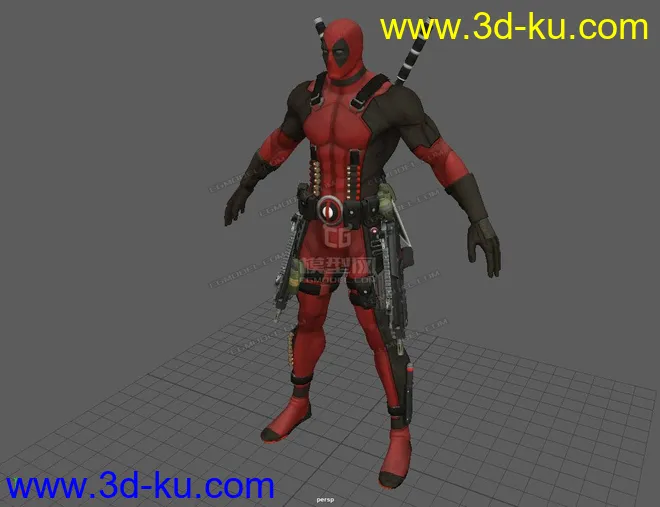 Dead Pool Character Rig with textures模型的图片1