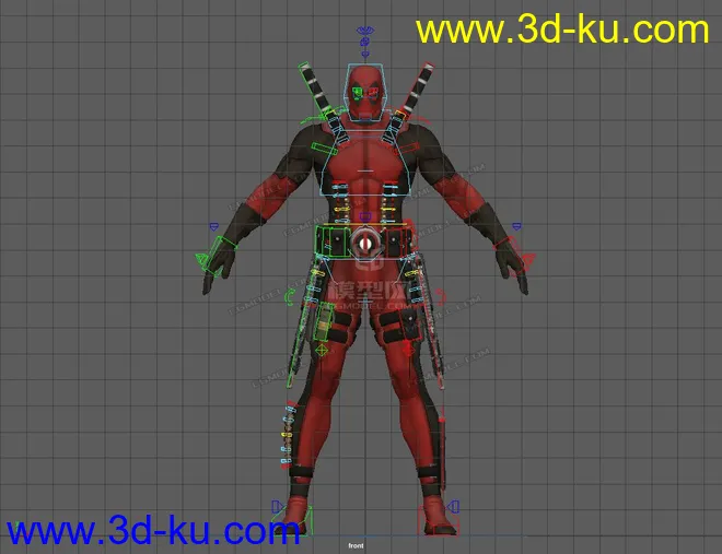 Dead Pool Character Rig with textures模型的图片3