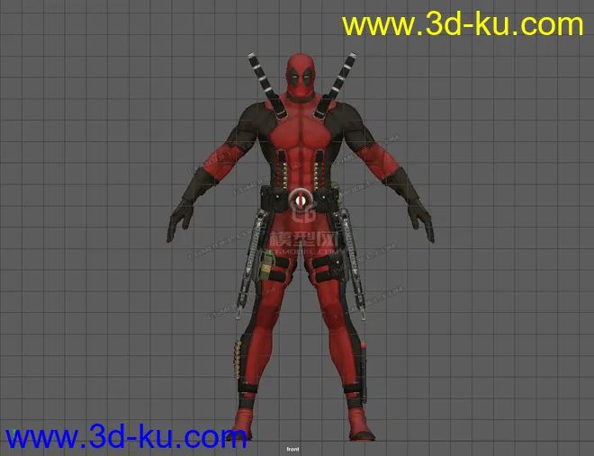 Dead Pool Character Rig with textures模型的图片4