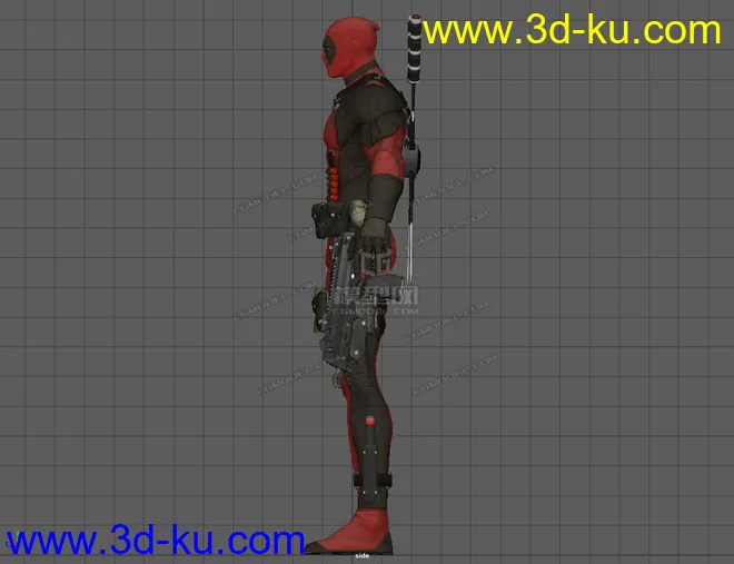 Dead Pool Character Rig with textures模型的图片5