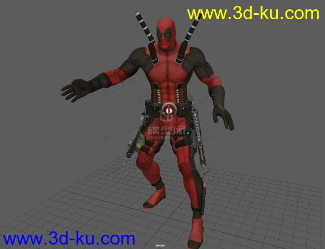 Dead Pool Character Rig with textures模型的图片7