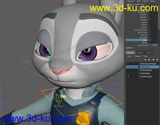 3D打印模型Judy bunny cartoon MAYA character rig的图片