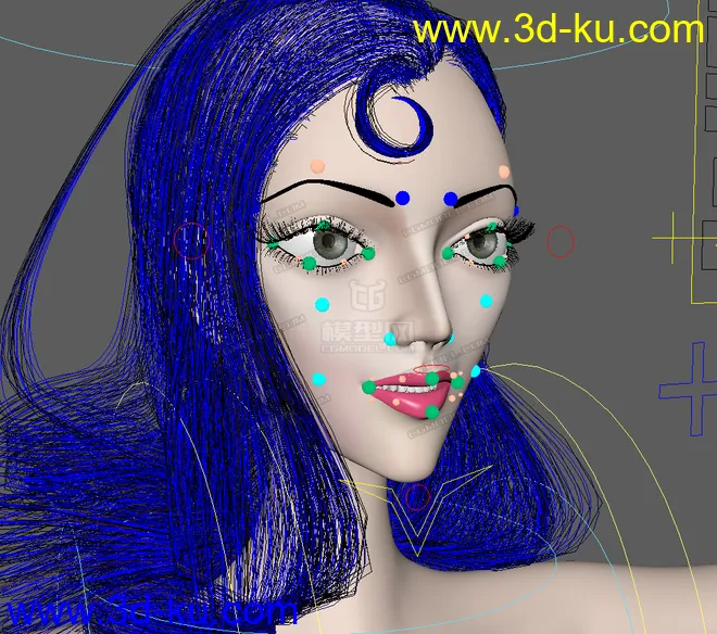 超级模特美女一枚 有绑定 表情控制细致模型的图片4