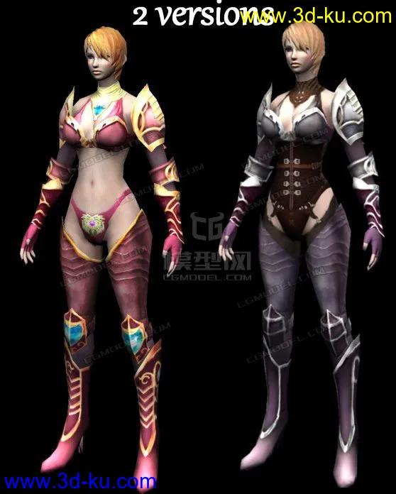 unity3d 游戏人物模型 girlWarrior 女战士 带动作 FBX的图片5
