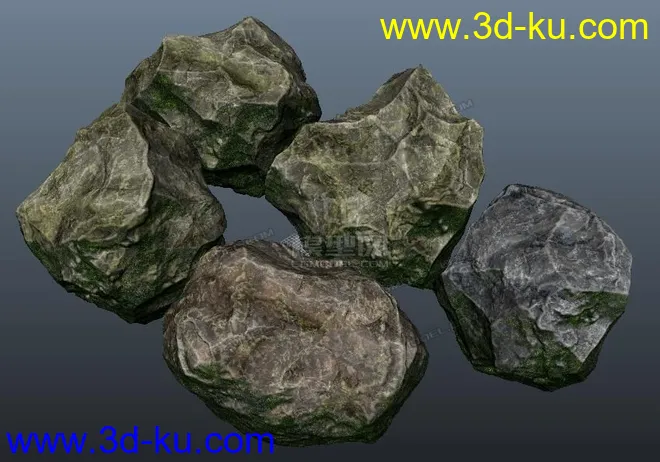 苔藓岩石 石头 石块 真实 岩石模型的图片1