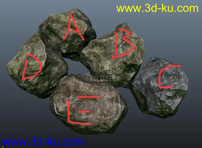 苔藓岩石 石头 石块 真实 岩石模型的图片2