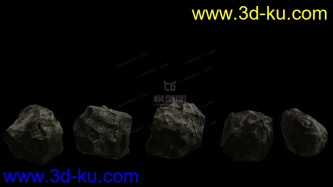 苔藓岩石 石头 石块 真实 岩石模型的图片3