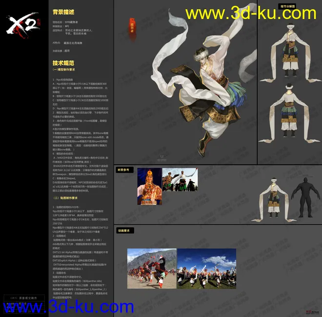 西藏少数民族舞蹈 藏舞者模型的图片1