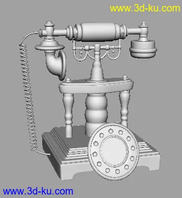 老式的电话机一台模型的图片1