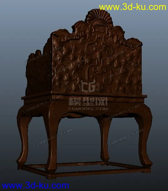 次时代中式实木椅子模型的图片3