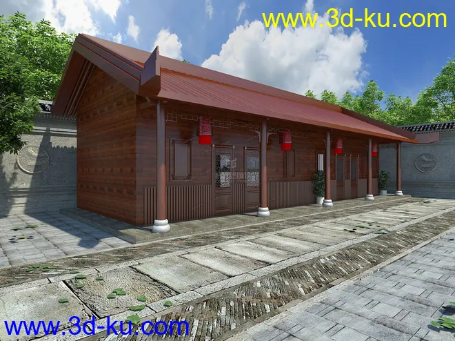 中式木屋场景模型的图片1