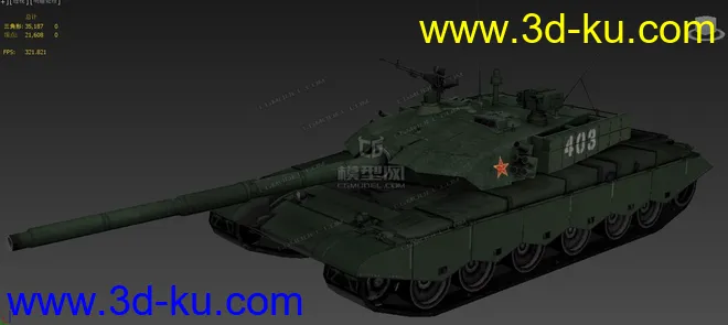 战地4 ZTZ99 主战坦克 高清模型的图片1