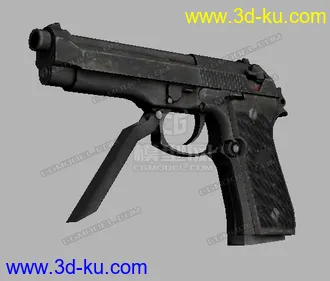 3D打印模型M93R手枪 BF4破解模 带法线的图片