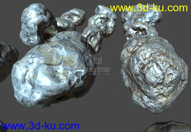 陨石 流星 碎石 岩石 铁块 金属模型的图片4