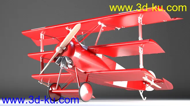 福克DR.1"红男爵"三翼战斗机模型的图片1