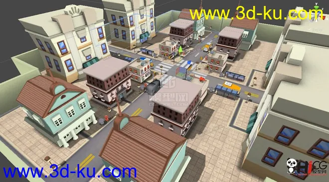 U3D模型分享 卡通小镇模型的图片4