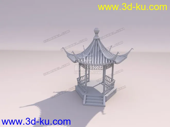 古代建筑之六角亭模型的图片1