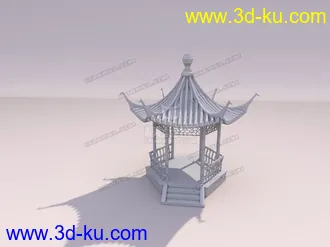 3D打印模型古代建筑之六角亭的图片