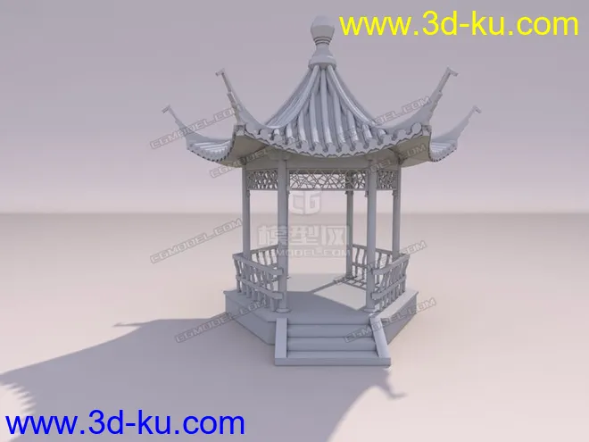古代建筑之六角亭模型的图片2