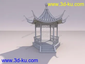 3D打印模型古代建筑之六角亭的图片