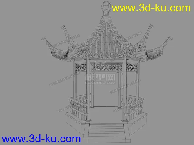 古代建筑之六角亭模型的图片6