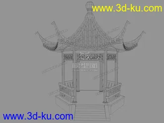 3D打印模型古代建筑之六角亭的图片