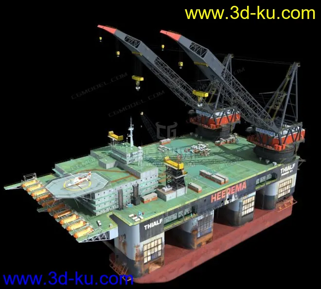 海上钻井平台 起重机模型的图片2