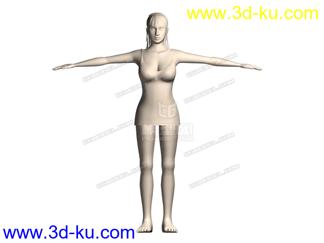 女人模型，四边面，已展开UV的图片1