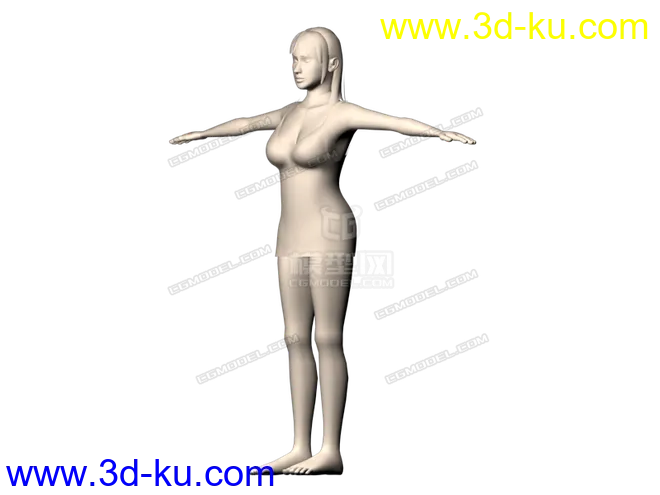 女人模型，四边面，已展开UV的图片2