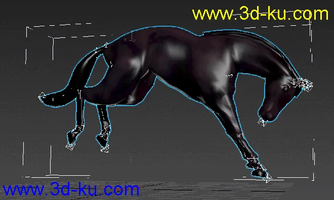 马 奔跑 三角面 动画 FBX模型的图片1