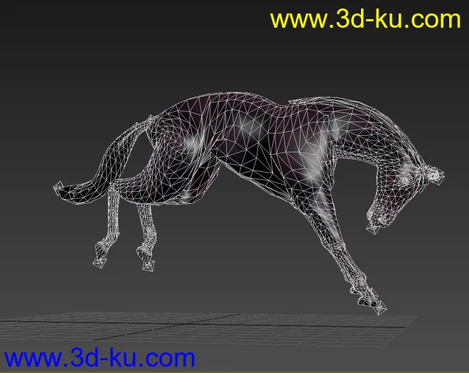 马 奔跑 三角面 动画 FBX模型的图片3