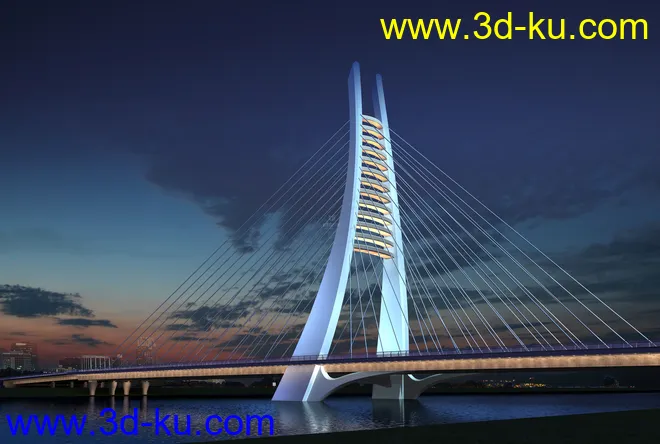 大桥 桥 立交桥  场景 模型下载 max 沁水河大桥 沁水河大桥的图片1