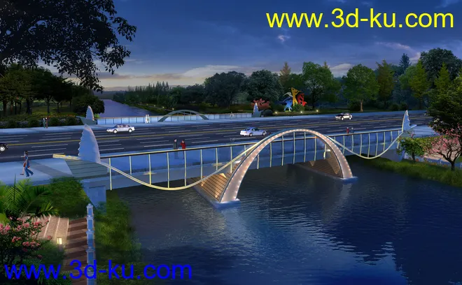 大桥 桥 立交桥  场景 模型下载 max 延政东大道 隔湖东路的图片8