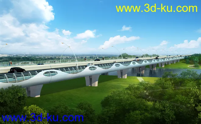 大桥 桥 立交桥  场景 模型下载 max  蓝天的图片2