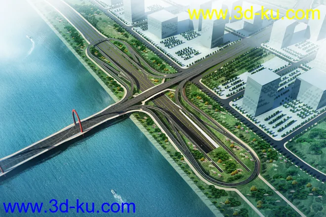 大桥 桥 立交桥  场景 模型下载 max  城市的图片1