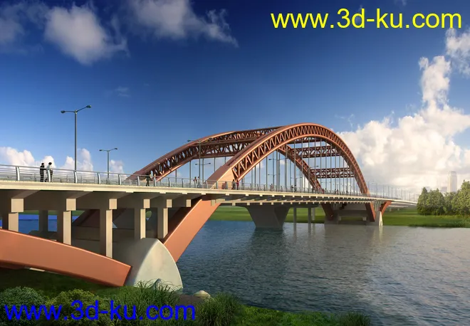 大桥 桥 立交桥  场景 模型下载 max  蓝天 夜景的图片2