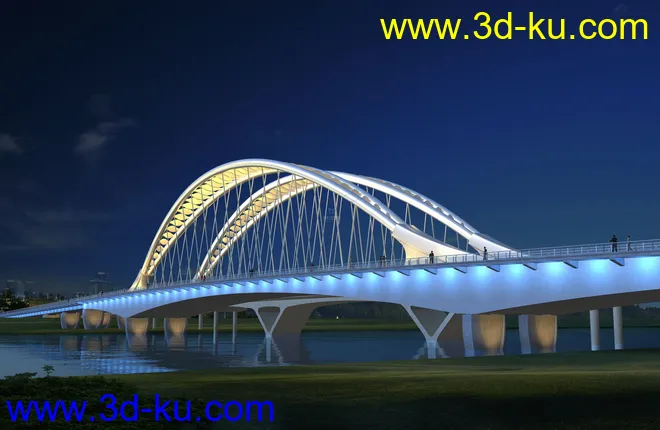 大桥 桥 立交桥  场景 模型下载 max  蓝天 夜景的图片3