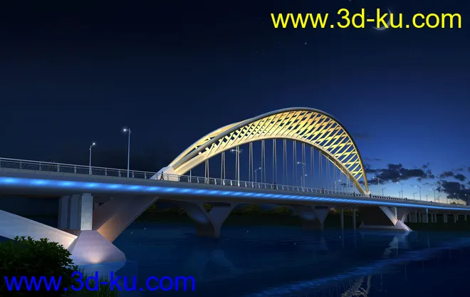 大桥 桥 立交桥  场景 模型下载 max  蓝天 夜景的图片5