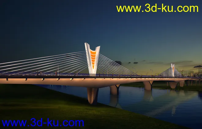 大桥 桥 立交桥  场景 模型下载 max  蓝天 夜景的图片7