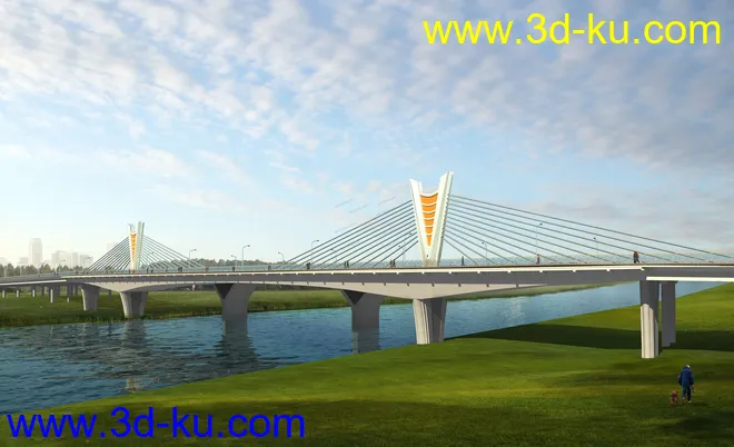 大桥 桥 立交桥  场景 模型下载 max  蓝天 夜景的图片8