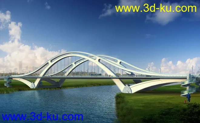 大桥 桥 立交桥  场景 模型下载 max  拱桥的图片2