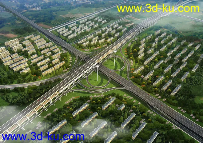 大桥 桥 立交桥  场景 模型下载 max  公路的图片3